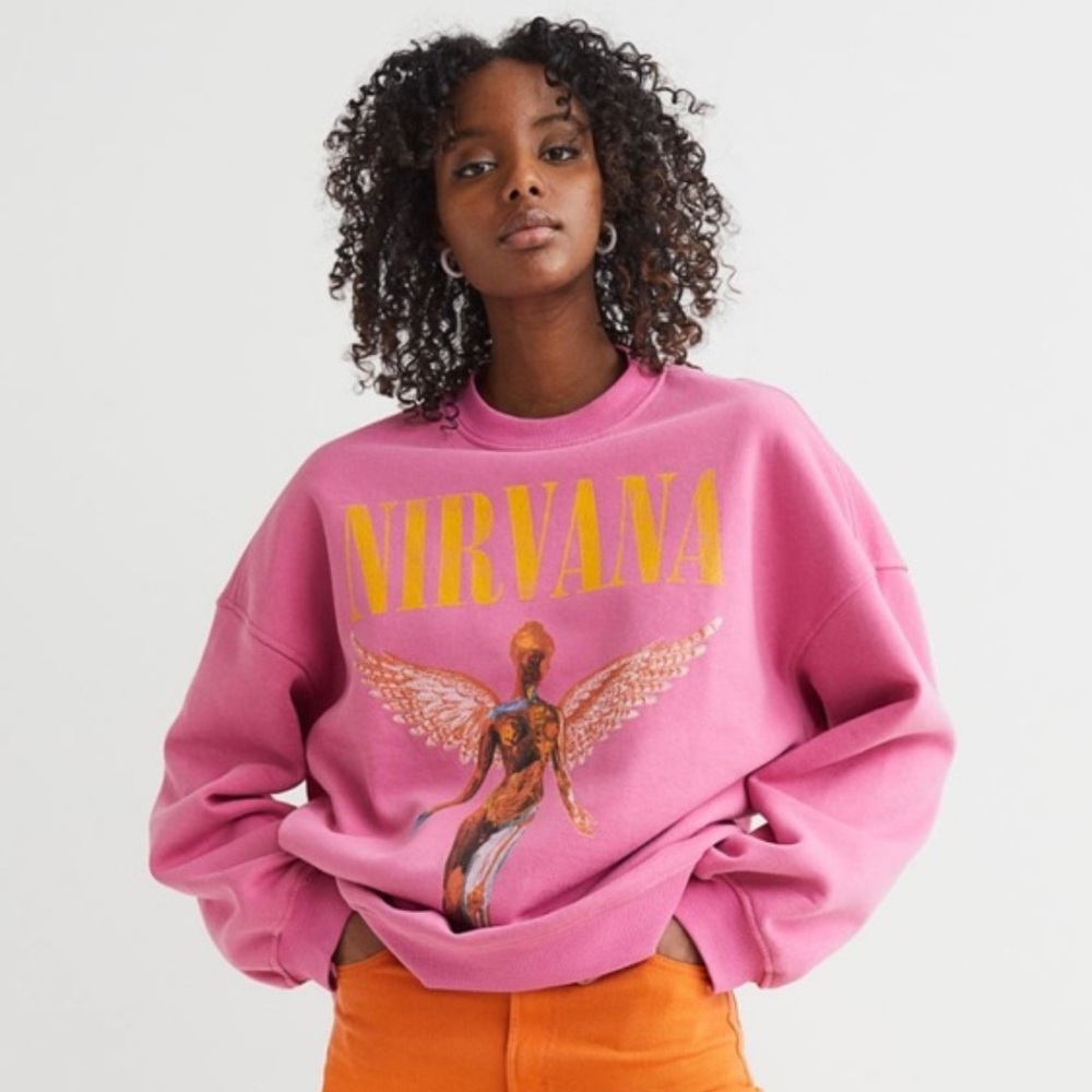H&M Pink Nirvana Graphic Sweatshirt